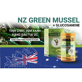 Viên Xương Khớp Vẹm Xanh Glucosamine Nz Green Mussel CareLine - Hỗ Trợ Tăng Chất Nhầy Dịch Khớp, Giảm Đau Mỏi Xương Khớp