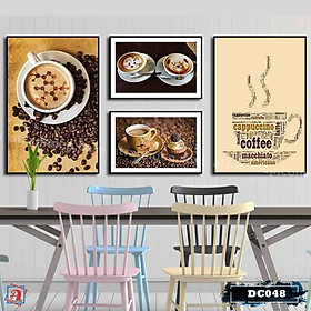 Bộ 4 tranh canvas treo tường Decor trang trí quán cafe – DC048