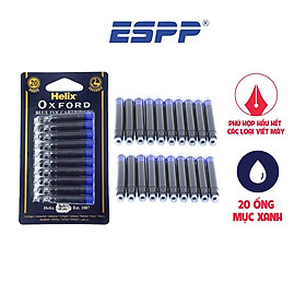  Vỉ 20 ống Mực Viết Máy Xanh - HELIX