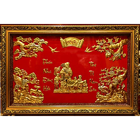 Tranh đồng vàng nguyên chất-mừng thọ cụ ông-cụ bà-ông bà