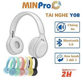 Mua Tai Nghe Bluetooth MINPRO Y08 không dây chụp tai  có micro đàm thoại  tương thích mọi dòng điện thoại bảo hành 1 đổi 1