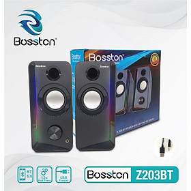 Loa 2.0 Bosston Z203BT 6W LED Bluetooth - Hàng chính hãng