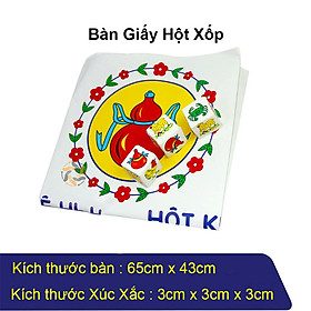 Bộ Bầu Cua Tôm Cá bàn giấy xúc xắc nhựa/xốp size to chất lượng cao Hột Kê Huề