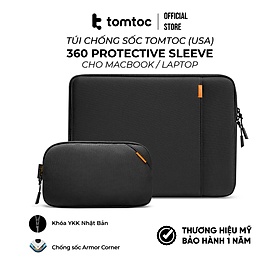 Túi chống sốc Tomtoc Protective 360 cho Macbook Air/Pro 13/ Pro 14/ Pro 16 và Laptop - kèm Túi phụ kiện, hàng chính hãng