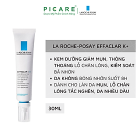 Hình ảnh Kem Dưỡng Giúp Cải Thiện Bề Mặt Da, Giảm Mụn Đầu Đen và Giảm Bóng Nhờn La Roche Posay Effaclar K+ 40ml