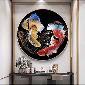 Mua (D60-D70cm) Tranh Tráng Gương Hình Tròn Bề Mặt Chống Nước Bóng Đẹp Hàng Cao Cấp