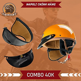 Combo Lót Da + Lưỡi Trai Đen [CHÍNH HÃNG] Cho Mũ Bảo Hiểm Nửa Đầu Napoli Harley N04 - Nón Bảo Hiểm 1/2