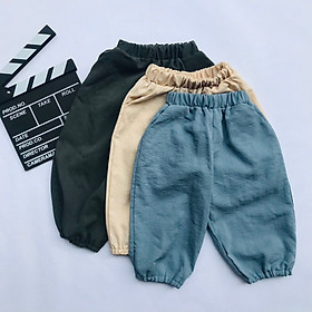[Mua 20 Tặng 1] Quần Ngố Bo Gấu Cho Bé Trai Bé Gái Chất Đũi Phong Cách Mát Nhẹ Size 10-35kg