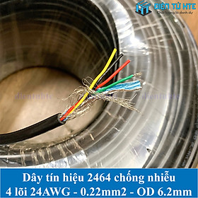 Mua Dây tín hiệu 4 lõi chống nhiễu 2464 24AWG 0.22mm2 vỏ PVC OD 6.2mm (1 mét)