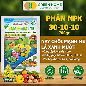 Phân Bón NPK 30-10-10+TE, Greenhome, Gói 700Gr, Giúp Cây Đẻ Nhánh, Bung Chồi, Nhú Đọt, Tốt Rễ - 700G NPK 30-10-10+TE