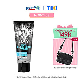 Sữa rửa mặt cho nam Oxy sạch tế bào chết, giảm mụn đầu đen, dạng kem Oxy Anti-Blackhead Wash 100g