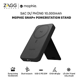 Sạc dự phòng không dây Mophie Snap+ Powerstation Stand 10,000mAh - Hàng chính hãng