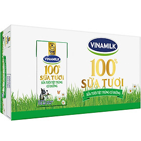 Thùng 48 Hộp Sữa Tươi Tiệt Trùng Vinamilk 100% Có Đường 110ml