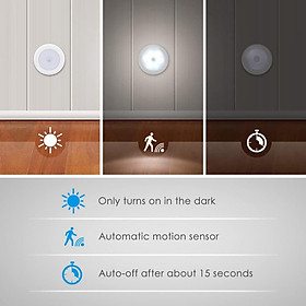 3x Infrared Motion Sensor 6 LED Light Wall Night Light White White Light