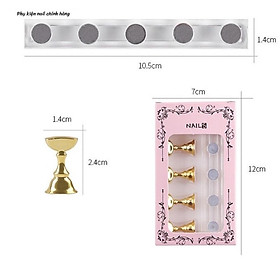 Đế Móng Mẫu Tổng Hợp, Đế Gắn Móng Giả Bằng Gỗ Và Nhựa Tập Vẽ Móng, Đế Móng Quân Cờ Nam Châm Giữ 5 Móng 10 Móng Làm Nail Chuyên Nghiệp