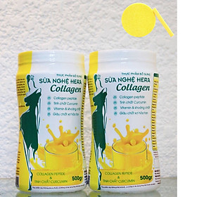 Combo 2 hộp Sữa nghệ Hera Collagen 500gr/hộp - Tặng Kèm Bông Rửa Mặt