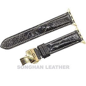 Mua  Đà Điểu Vân To Khóa Gập  Dây Đeo Thay Thế Dành Cho Apple Watch Da Đà Điểu Hoàn Thiện Thủ Công  Dây Da Apple Watch Series 2 3 4 5 6 7 Size 38mm 40mm 41mm 42mm 44mm 45mm Chính Hãng Songhan Leather