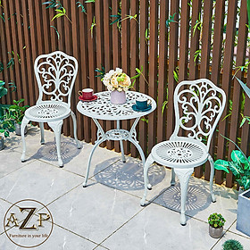 Mua Bộ Bàn Ghế Sân Vườn 60cm Ngoài Trời Outdoor Ban Công (100% Nhôm Đúc) Hàng Nhập Khẩu 100