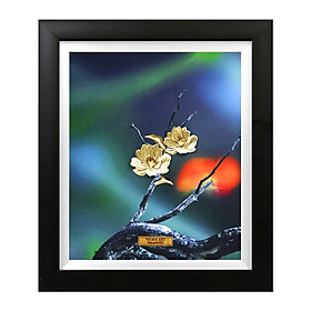 Mua Tranh Vàng 24K PRIMA ART - Bộ Đôi Chim Và Cành Hoa Mai - Bộ 4 bức - Kích thước 25 x 29 cm - CGS-0749-01