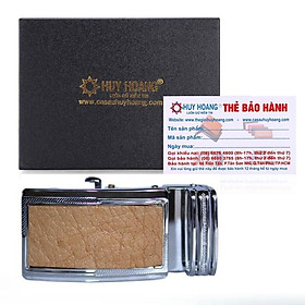 Đầu khóa da đà điểu Huy Hoàng da hột 3,5P đầu trắng màu vàng bò HT9419