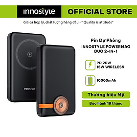 Pin Sạc Dự Phòng Không Dây Innostyle Powermag Duo 2in1 10000mAh - Thiết kế nhỏ gọn, sạc không dây, hàng chính hãng