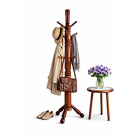 Cây treo quần áo gỗ N H home thân to chân thẳng màu nâu đậm
