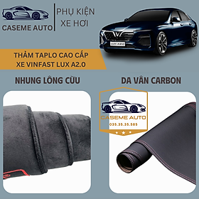 [VINFAST LUX A2.0] Thảm Taplo 3 Lớp Dành Cho Xe VINFAST LUX A2.0, Nhung Lông Cừu Và Da Vân Carbon Cao Cấp - Hàng Chính Hãng