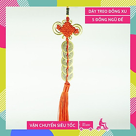 Mua Dây treo cửa  xe hơi 5 đồng xu phong thủy Ngũ Đế cải vận cầu công danh