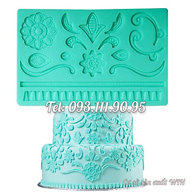 Mua Khuôn silicon làm viền bánh  rau câu  fondant hoa văn kiểu - Mã số 1372