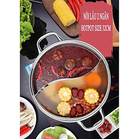 Mua Nồi lẩu 2 ngăn inox size 30cm & 32cm