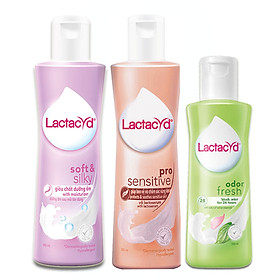 Bộ sản phẩm Dung Dịch Vệ Sinh Phụ nữ Lactacyd 1 Soft & Silky 250ml + 1 Odor Fresh 150ml + 1 Pro Sensitive 250ml