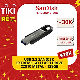 USB SanDisk Extreme GO USB 3.2 Flash Drive, CZ810, USB3.2, Metal - Hàng Chính Hãng