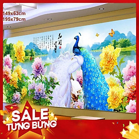 Mua Tranh thêu chữ thập chim công hn0807 149x63cm