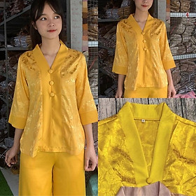 Đồ Lam Đi Chùa # Bà Lai Vải Gấm, Lụa Pháp Cao Cấp# Quần Áo Nữ # Đồ Bộ# Vải Mát