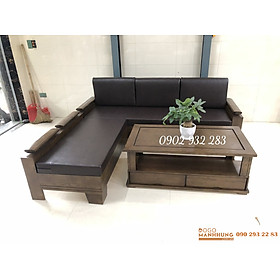 Bộ sofa góc L gỗ sồi có nệm 2m x 1m80