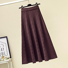 Chân váy len dệt kim dài qua dầu gối. Freesize