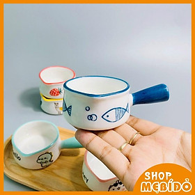 Mua Bát Ăn Dặm Gốm Sứ Hình Gáo Rót Họa Tiết Cho Bé 50ml Shop Mẹ Bí Đỏ