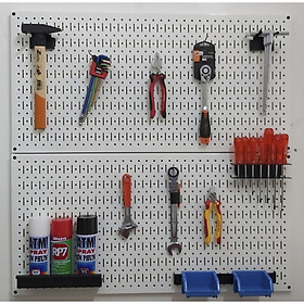 Mua Tấm lưới pegboard đôi màu trắng kèm phụ kiện treo tường - 2 tấm