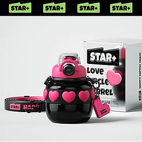 MD Star Bình Nước Inox 600ML Đen 60019431 - Hàng chính hãng
