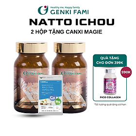 Combo 2 Hộp Viên Uống Bổ Não, Ngừa Đột Quỵ Tai Biến, Giúp Ngủ Ngon Nattokinase 3000FU Natto Ichou Genki Fami Nhật Bản