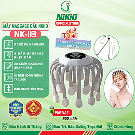 Máy Massage Đầu Bạch Tuột Nikio NK-113 - 20 Chân Rung Mát Xa, Hỗ Trợ Giảm Đau Đầu, Cải Thiện Trí Nhớ, Tích Hợp Hồng Ngoại, Kết Nối Bluetooth Nghe Nhạc Thư Giãn - 5 Chế Độ Mát Xa Tăng Tuần Hoàn Máu, Giảm Stress Giúp Dễ Ngủ