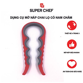 Dụng Cụ Mở Nắp Chai Lọ Chính Hãng Super Chef Tiện Lợi, Dễ Sử Dụng