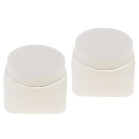 Set of 2 Plastic Make Up Cosmetic Jars Container Pots for Powder Cream Storage