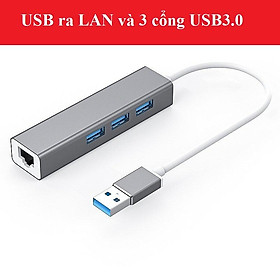 HUB chuyển đổi USB 3.0 sang LAN 1000Mbps và 3 cổng USB 3.0 vỏ nhôm