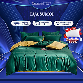 Drap Giường 2m2 x 2m Lụa Thái Sumoi SERENA Cao Cấp - Bộ Chăn Ga Ra Drap Gối Mền Nệm Đệm Giường Đẹp Phi Lụa Thái 5 Món Khách Sạn Cao Cấp 1m2 1m4 1m6 1m8 2m 2m2x2m