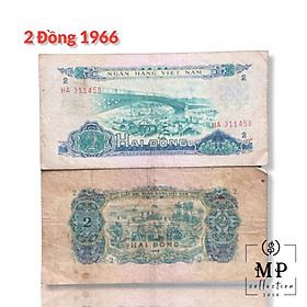 Mua Tờ tiền cổ 2 đồng hình Cầu Mống Sài gòn năm 1966 - Tiền xưa sưu tầm.