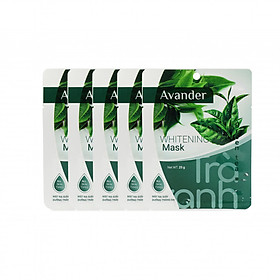 SET 5 gói mặt nạ giấy dưỡng ẩm trắng da trà xanh Avander 25g