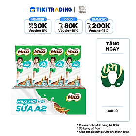 Thùng 48 Hộp Sữa Nestlé MILO A2 MỚI  (180ml / Hộp)