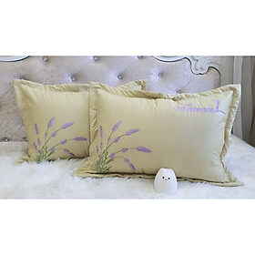 Mua Đôi vỏ gối nằm cotton 100% sateen thêu  kích thước 45x65 cm
