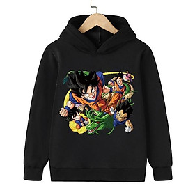 Áo Hoodie Đen Trắng Nam Nữ 7 Viên Ngọc Rồng , Vải Nỉ Ngoại Dầy Dặn
